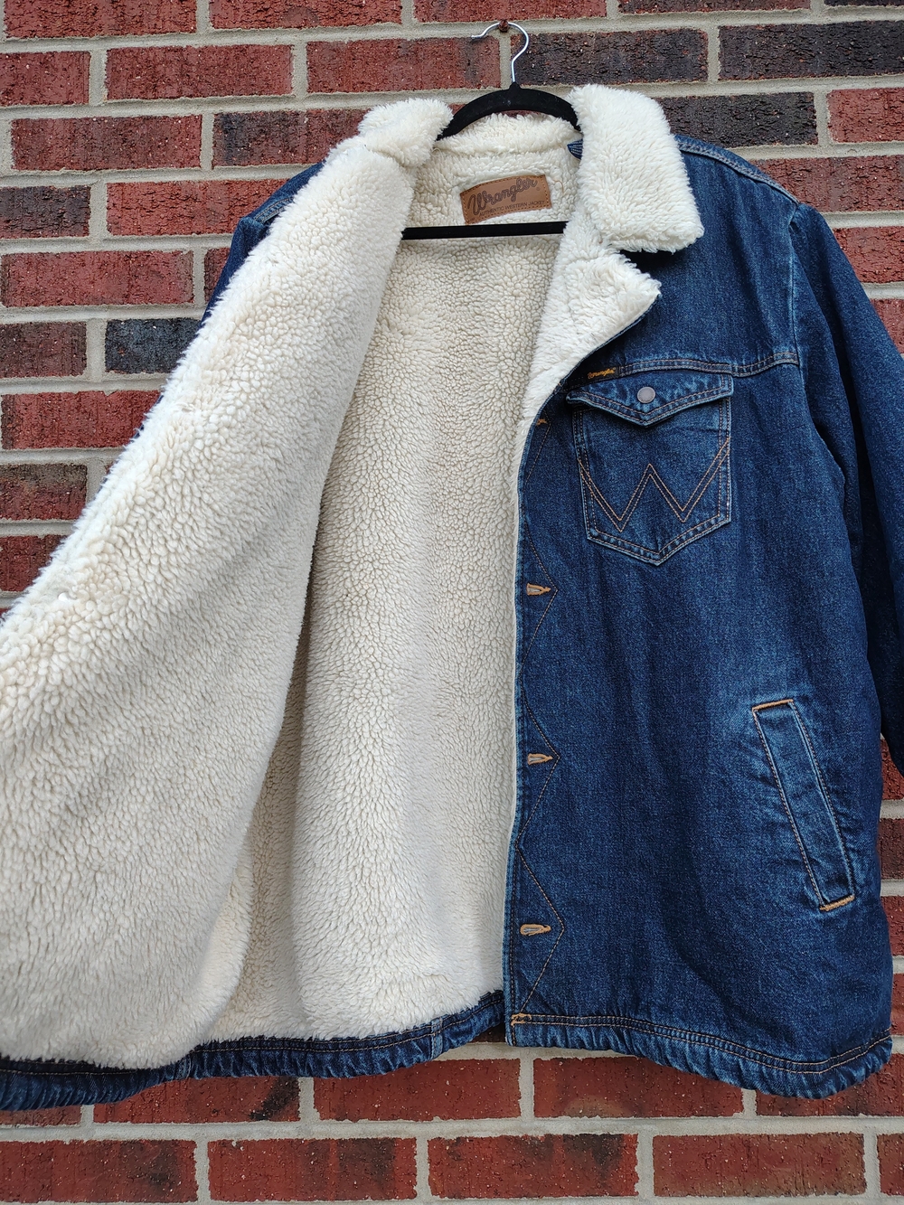 Wrangler Men's Blue Denim Sherpa Jacket XL - Picture 7 of 7